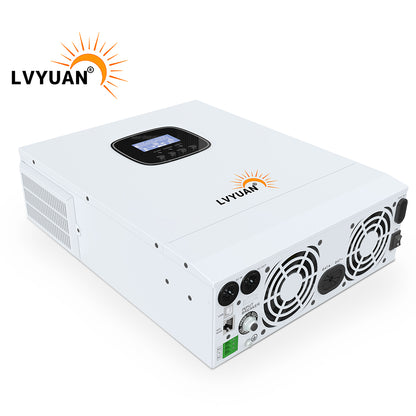 LVYUAN Onduleur de chargeur hybride solaire tout-en-un intégré 3000 W 24 V à onde sinusoïdale pure et contrôleur solaire MPPT 60 A pour système hors réseau 