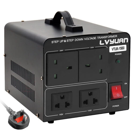 LVYUAN 1500W 220V ⇄110V SPANNUNGSTRANSFORMATOR STEP UP & STEP DOWN SPANNUNGSKONVERTER