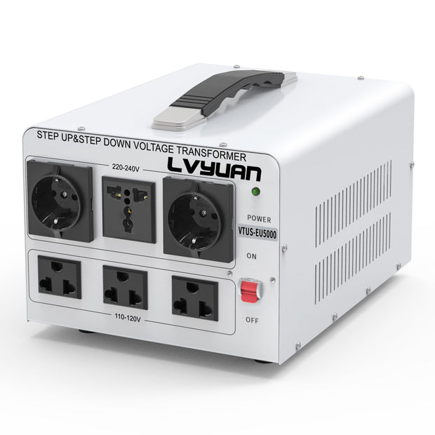 LVYUAN 5000 W Spannungswandler Stromwandler Step Up 110 V auf 220 V, Step Down 220 V auf 110 V, 110/120 Volt – 220/240 Volt