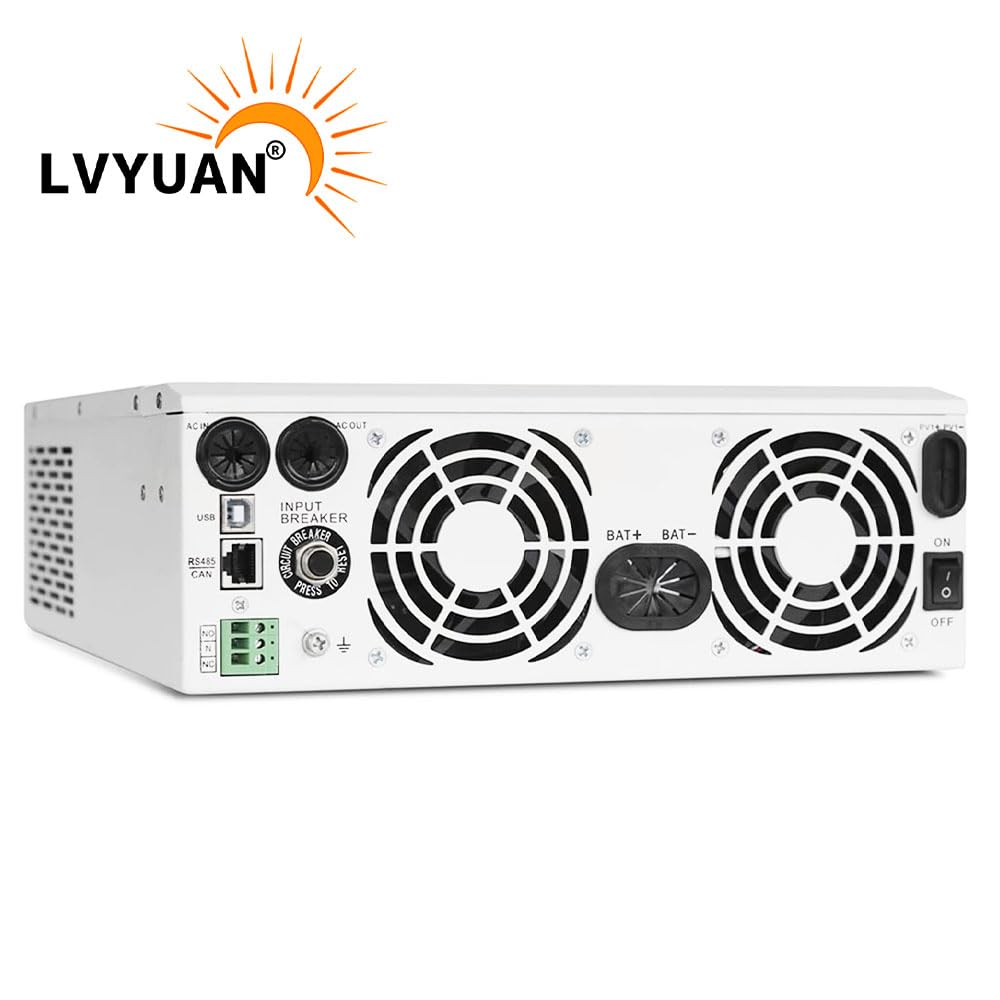 LVYUAN Onduleur de chargeur hybride solaire tout-en-un intégré 3000 W 24 V à onde sinusoïdale pure et contrôleur solaire MPPT 80 A pour système hors réseau 