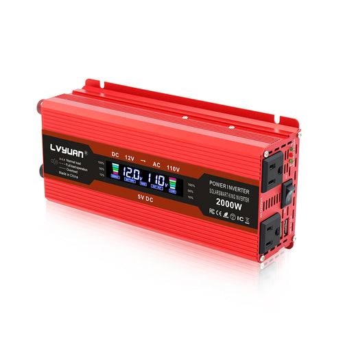 1000-W-Wechselrichter DC 12 V zu AC 110 V mit LCD-Display DC-zu-AC-Konverter