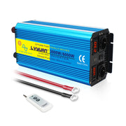 LVYUAN 3000 W reiner Sinus-Wechselrichter DC 24 V zu AC 230 V mit 2 LCD-Displays mit Fernbedienung für Wohnmobile und Wohnmobile für LKW, Auto