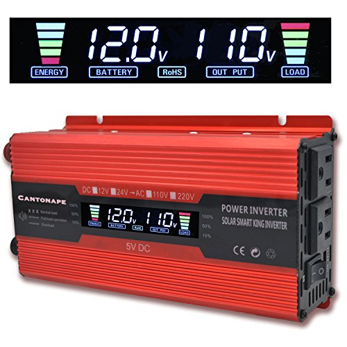 700-W-Auto-Wechselrichter DC 12 V auf 110 V AC mit LCD-Display DC-AC-Konverter