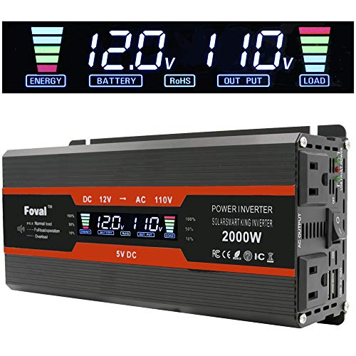 1000-W-Auto-Wechselrichter DC 12 V auf 110 V AC mit LCD-Display DC-AC-Konverter