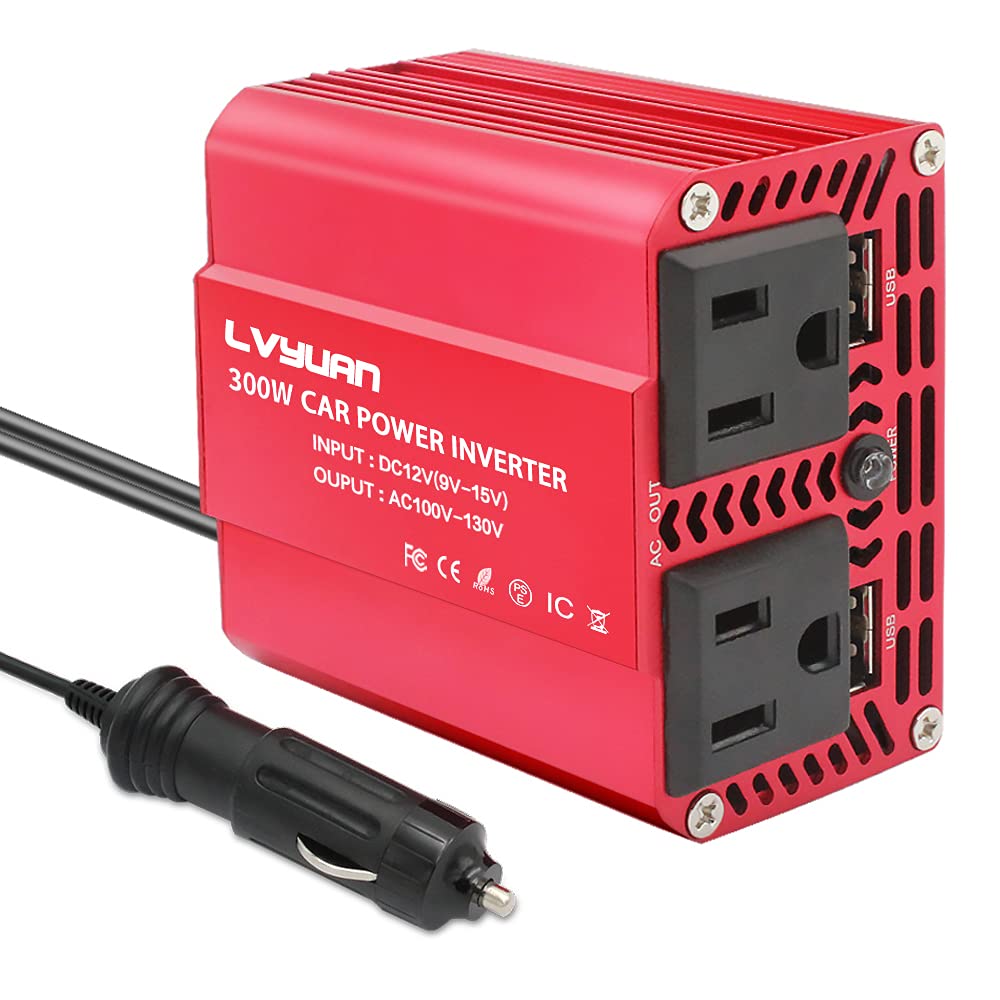 LVYUAN 300W Wechselrichter DC 12V auf 110V AC Auto-Wechselrichter DC-zu-AC-Konverter