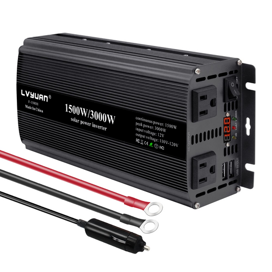 LVYUAN 1500 W Wechselrichter DC 12 V auf 110 V AC Auto-Wechselrichter-Konverter