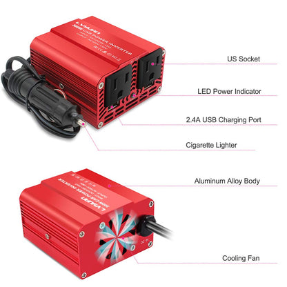 LVYUAN 300W Wechselrichter DC 12V auf 110V AC Auto-Wechselrichter DC-zu-AC-Konverter