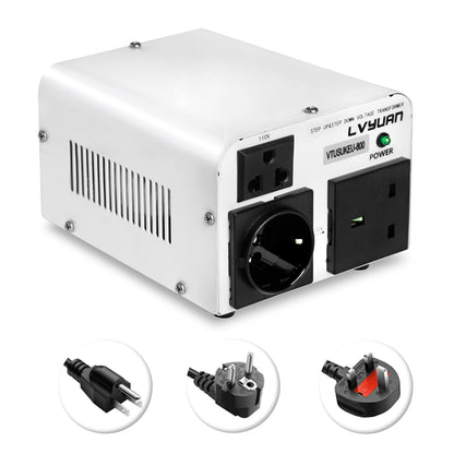 LVYUAN 800 Watt Step-Up/Down-Konvertierung von 110–120 Volt auf 220–240 Volt und von 220–240 Volt auf 110–120 Volt mit Netzkabeln aus den USA, Großbritannien und Europa