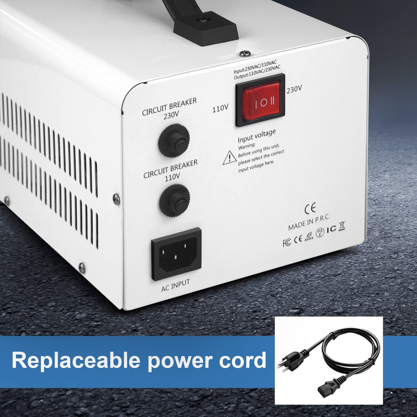 LVYUAN Transformateur de tension 2500 W élévateur de 110 V à 220 V, convertisseur de tension abaisseur de 220 V à 110 V 