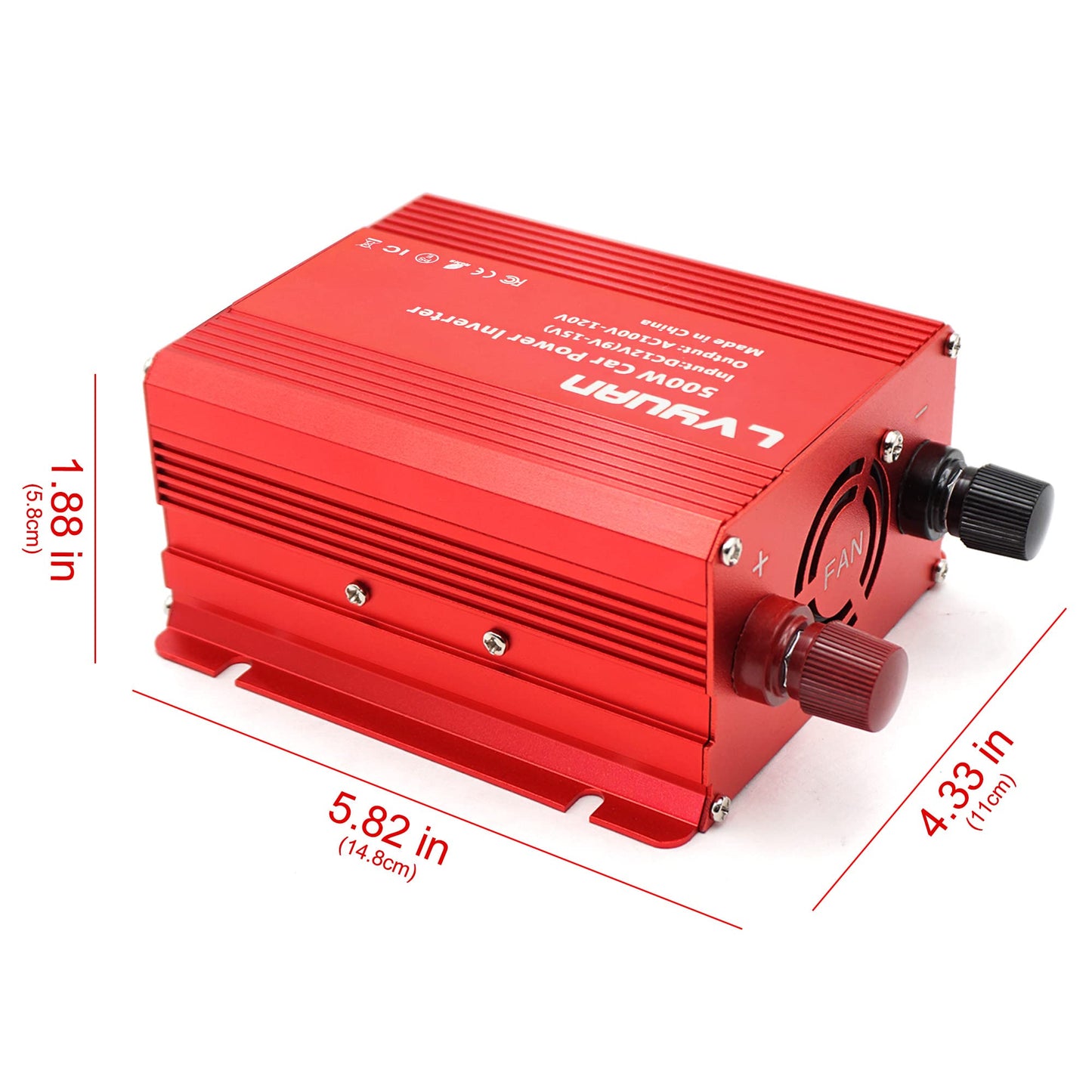 LVYUAN Onduleur de voiture 500 W DC 12 V vers AC 110 V avec deux prises AC, ports USB 3,1 A et écran LED pour ordinateur portable, smartphone