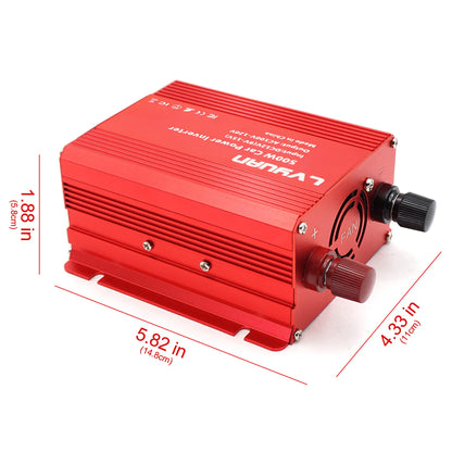 LVYUAN Onduleur de voiture 500 W DC 12 V vers AC 110 V avec deux prises AC, ports USB 3,1 A et écran LED pour ordinateur portable, smartphone